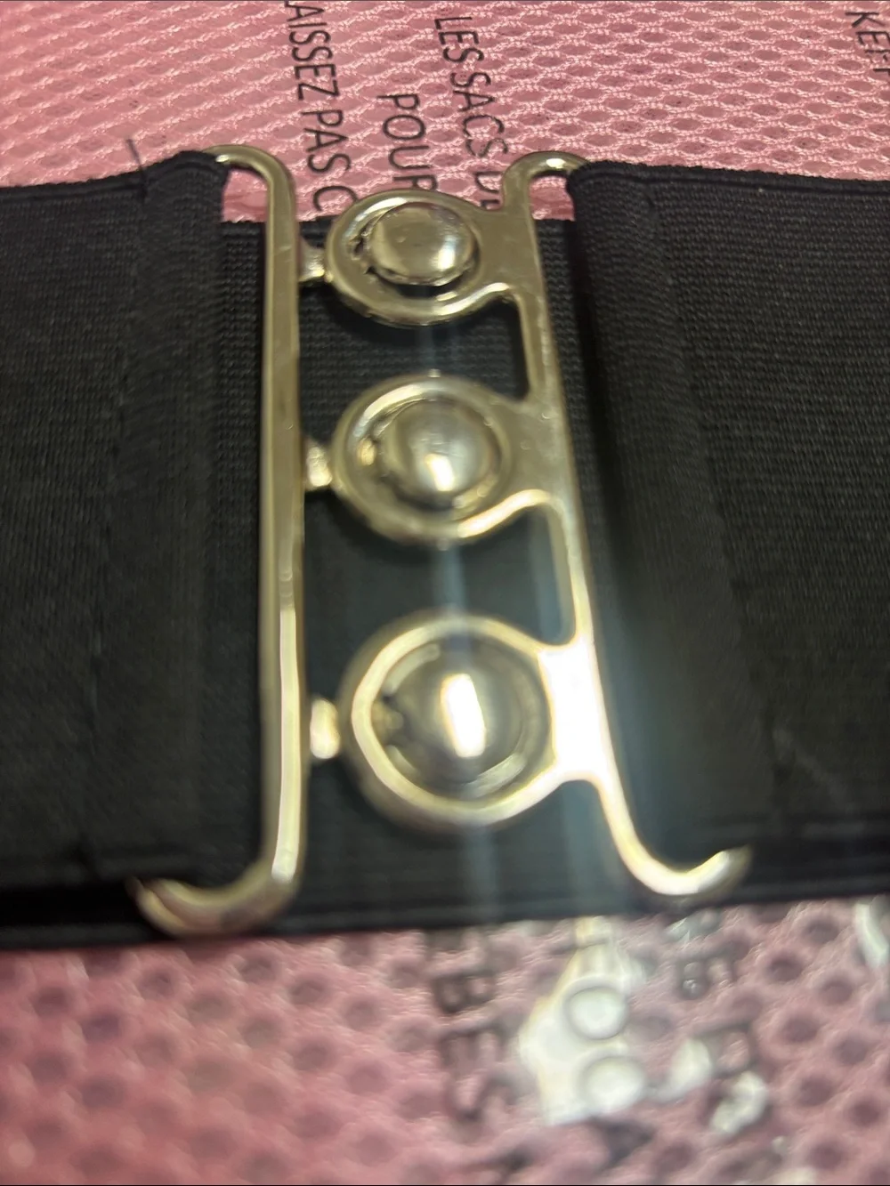 Wide Black Elastic Waist Belt with Silver Snap Closure